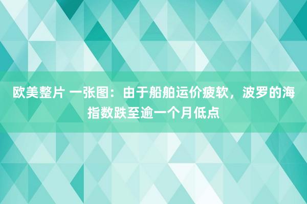 欧美整片 一张图：由于船舶运价疲软，波罗的海指数跌至逾一个月低点