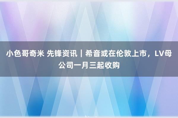 小色哥奇米 先锋资讯｜希音或在伦敦上市，LV母公司一月三起收购