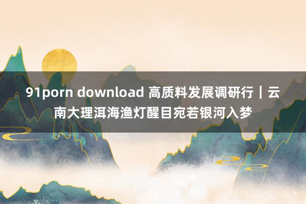 91porn download 高质料发展调研行｜云南大理洱海渔灯醒目宛若银河入梦