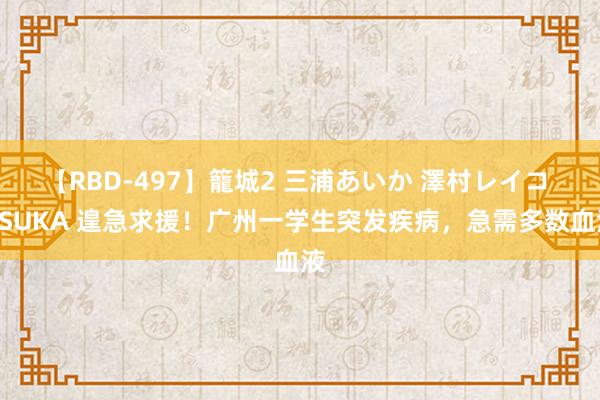 【RBD-497】籠城2 三浦あいか 澤村レイコ ASUKA 遑急求援！广州一学生突发疾病，急需多数血液