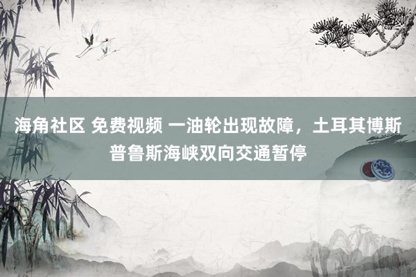 海角社区 免费视频 一油轮出现故障，土耳其博斯普鲁斯海峡双向交通暂停