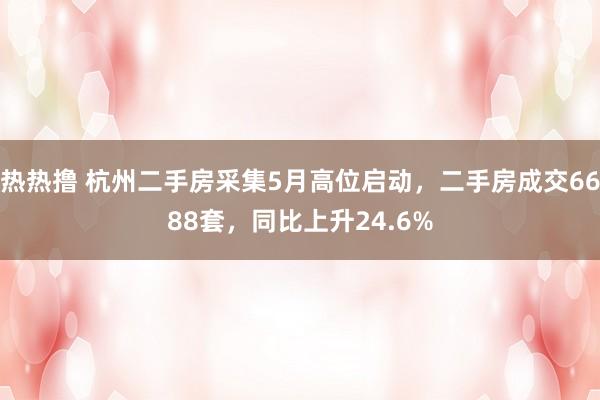 热热撸 杭州二手房采集5月高位启动，二手房成交6688套，同比上升24.6%