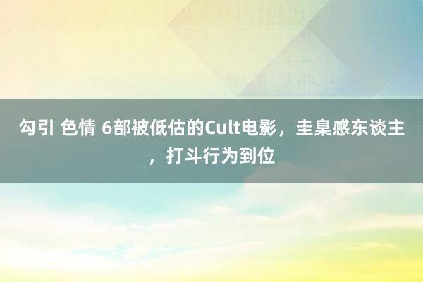 勾引 色情 6部被低估的Cult电影，圭臬感东谈主，打斗行为到位