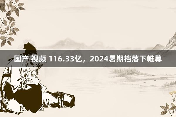 国产 视频 116.33亿，2024暑期档落下帷幕