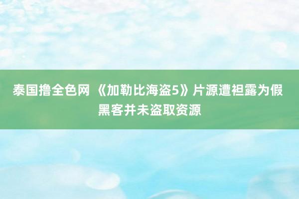 泰国撸全色网 《加勒比海盗5》片源遭袒露为假 黑客并未盗取资源